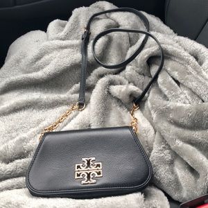 Tory Burch Black Crossbody with Gold Chain